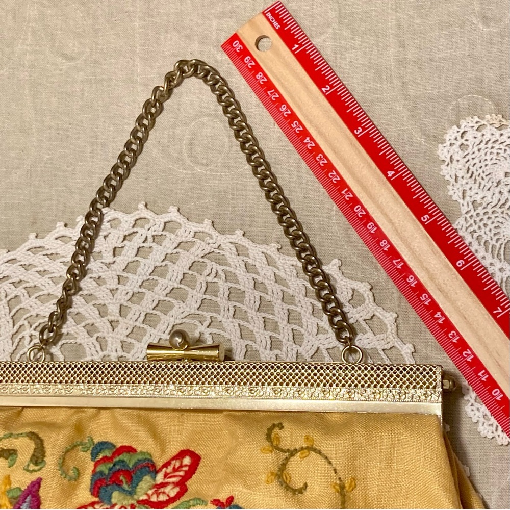 Vintage Handstitched Crewel Needlepoint Handbag Double Sided Design - Picture 13 of 14